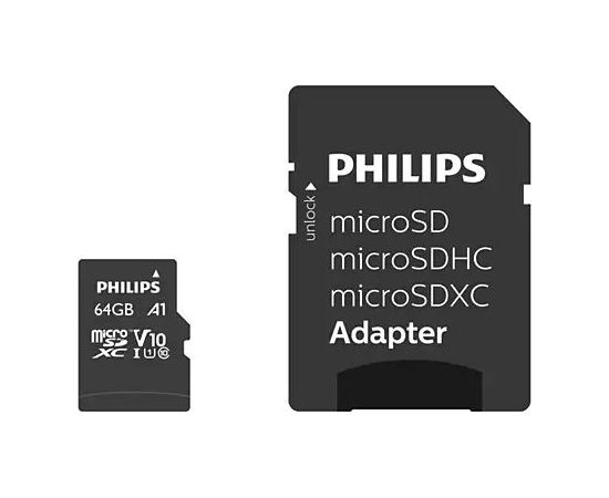 Philips MicroSDXC 64 GB Class 10 UHS-I/U1 A1 V10 (FM64MP45B/10) Карты памяти