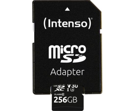 Intenso microSDXC 256GB C10 UHS-I V30 Professional + Adapter Карты памяти
