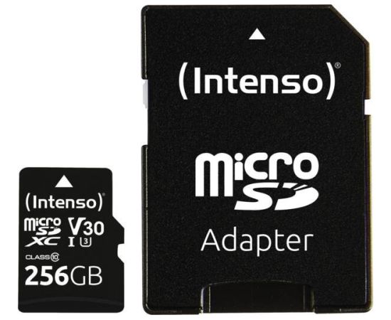 Intenso microSDXC 256GB C10 UHS-I V30 Professional + Adapter Карты памяти