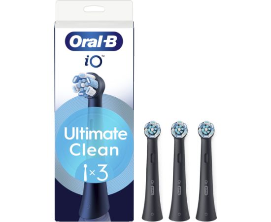 Oral-B iO Ultimate Clean Black replacement brushes 3pcs, black Uzgaļi elektriskajām zobu birstēm