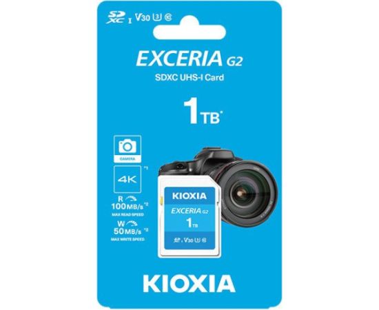 Kioxia Exceria G2 SDXC 1 TB Class 10 UHS-I/U3 V30 (LNEX2L001TG4) Atmiņas kartes micro SD SDHC