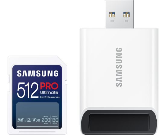 SET Samsung Pro Ultimate SDXC 512 GB UHS-I U3 V30 (MB-SY512SB/WW) Atmiņas kartes micro SD SDHC