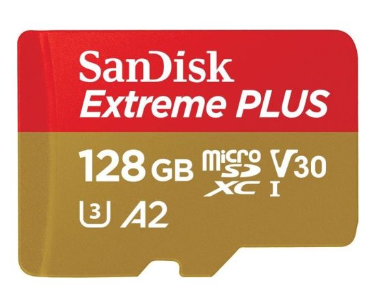 SANDISK Extreme Plus MicroSDXC 128 GB Class 10 UHS-I/U3 A2 V30 (SDSQXBD-128G-GN6MA) Карты памяти