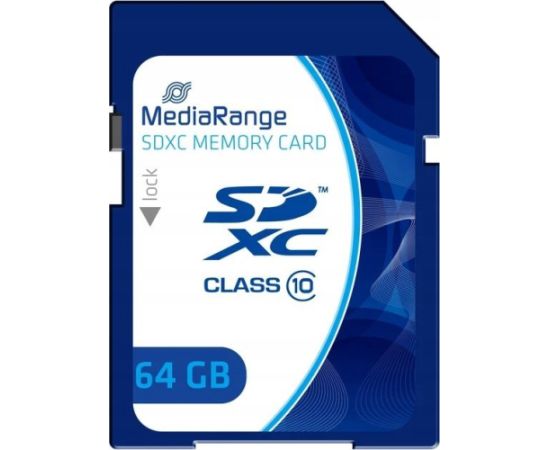 MediaRange MR965 SDXC 64 GB Class 10  (MR965) Atmiņas kartes micro SD SDHC