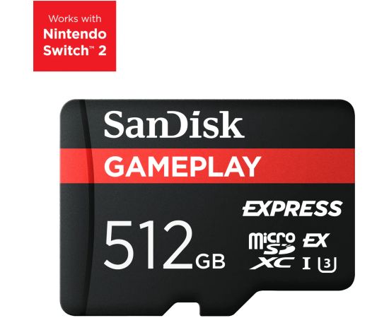 Sandisk 512GB GamePlay microSD Express Memory Card Карты памяти