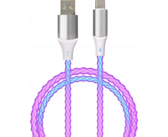 Qualo QCS-AC-00 Glowing Kabelis USB-A – USB-C /15W /  1m / LED Data USB kabeļi