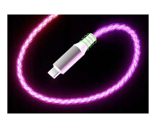 Qualo QCS-AC-00 Glowing Kabelis USB-A – USB-C /15W /  1m / LED Data USB kabeļi
