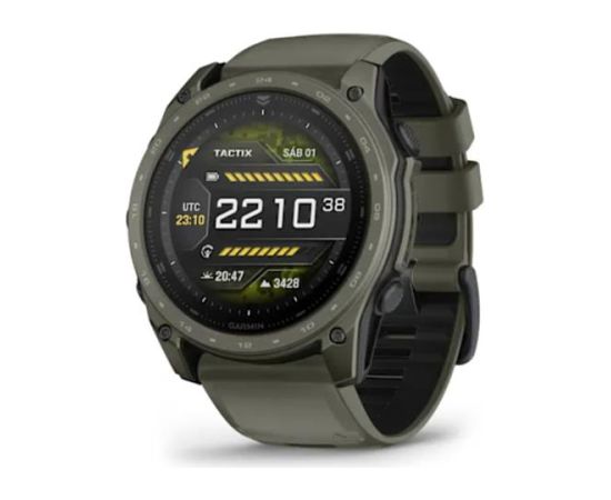 Garmin tactix 8 AMOLED viedpulkstenis, 51 mm, Cerakote, Applied Ballistics Ultralight kalkulators, olīvzaļā krāsā Smart-Watch Pulksteņi