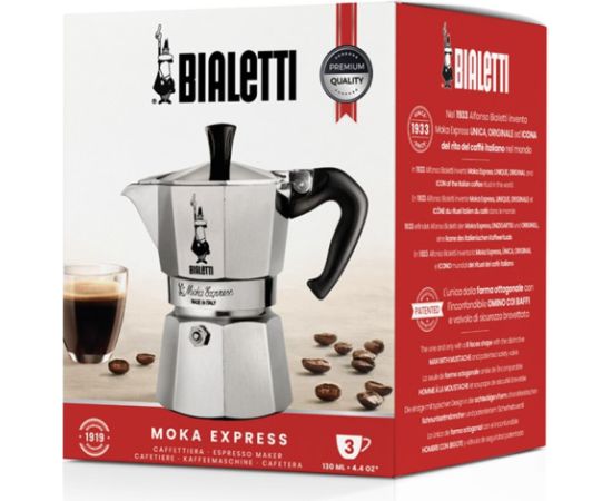 Bialetti Moka Express Moka pot 0.2 L Aluminium, Black Tējkannas (ar svilpi)