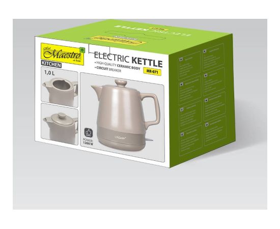 Czajnik ceramiczny elektryczny 1,0l 1200W MR-071-BEIGE MAESTRO Чайники (электрические)