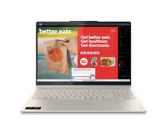 Lenovo Yoga 7 2-in-1 16AKP10 16'' WUXGA Touch AMD Ryzen AI 7 350 16GB 1TB SSD W11P, Seashell Portatīvie datori