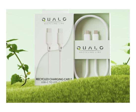 Qualo QRC-CC-00 Kabelis USB-C – USB-C / 1.5m / 60W / balts Data USB kabeļi