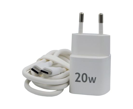 Evelatus   FusionChage Wall Charger Bundle 20W Power Adapter - 60W USB-C to USB-C Silicone Cable White Telefonu lādētāji 220v