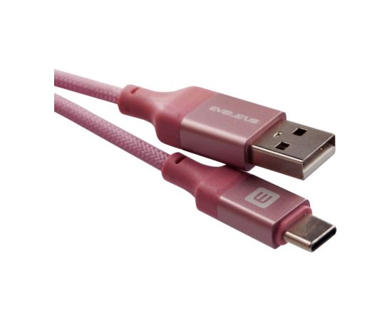 Evelatus   Cable USB A to C 2M Aluminum housing braiding Pink Дата USB-кабели