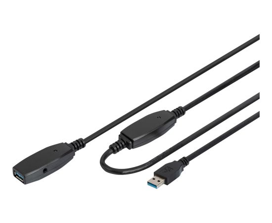 Digitus Active USB 3.2 Gen 1 extension cable, 20 meters (black, repeater cable) Дата USB-кабели