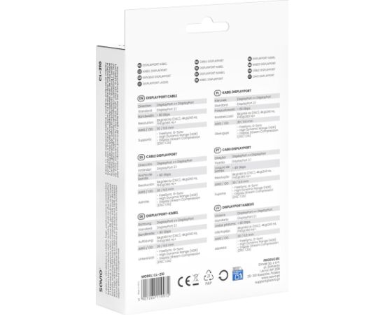 Savio CL-210 DisplayPort cable 2 m Black Dažādi vadi