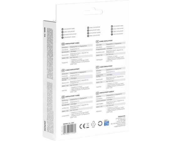 Savio CL-209 DisplayPort cable 1 m Black Dažādi vadi