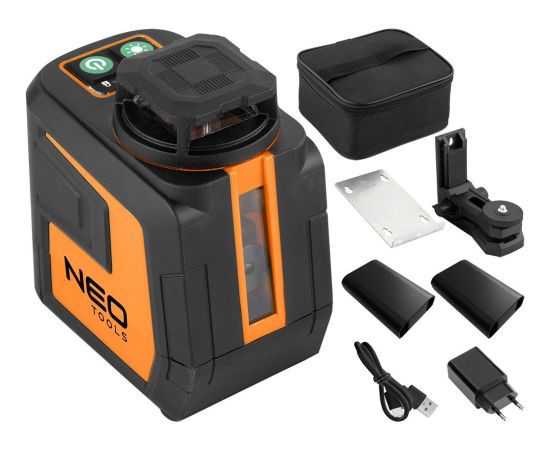Neo Laser płaszczyznowy 20 m, 5 linii, zielony, etui, magnetyczny uchwyt Новинки Для дома и сада 