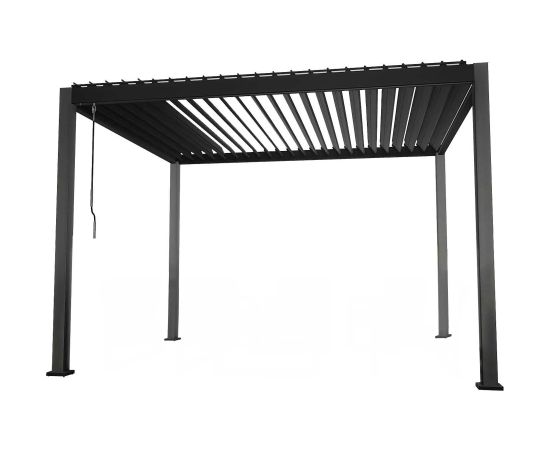 Gazebo MIRADOR-111 3x4m with glass sliding doors, dark grey Nojumes un aksesuāri