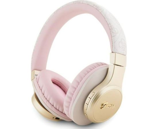 Guess   PU Leather 4G Script Logo BT5.3 Stereo Headphone Pink Austiņas