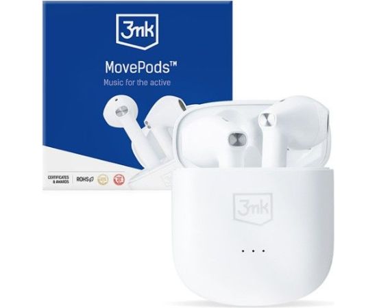 3MK   MovePods 6.5 hours Bluetooth 5.3 White Austiņas