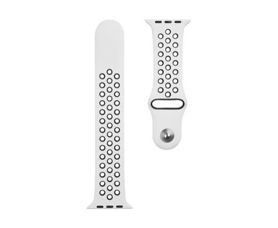 Tactical Apple  Watch 42/44/45mm Double Silicone Strap White Black Smart-Watch aksesuāri