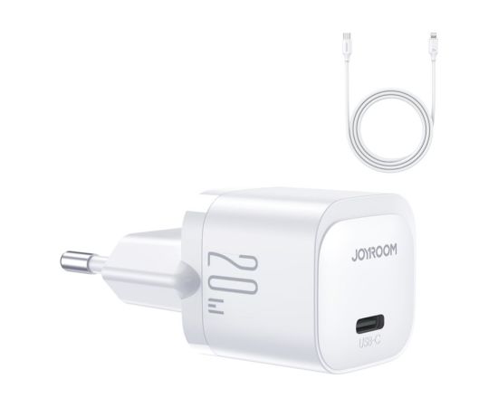 Joyroom   USB C 20W PD mini charger with USB C cable - Lightning Joyroom JR-TCF02 - white Telefonu lādētāji 220v