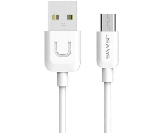USAMS   US-SJ098 U-Turn Durable TPE Universal Micro USB to USB Data & Fast 2A Charger Cable 1m White Data USB kabeļi