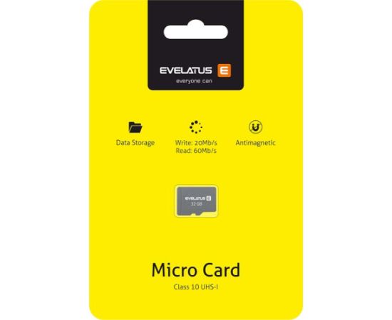 Evelatus Universal  Micro Card SD 32GB 3.0 EMC01 W:20mb/s; R:60mb/s Карты памяти