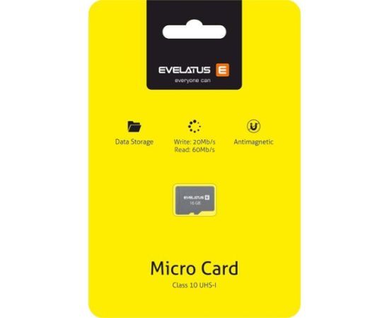 Evelatus Universal  Micro Card SD 16GB 3.0 EMC01 W:20mb/s; R:60mb/s Карты памяти
