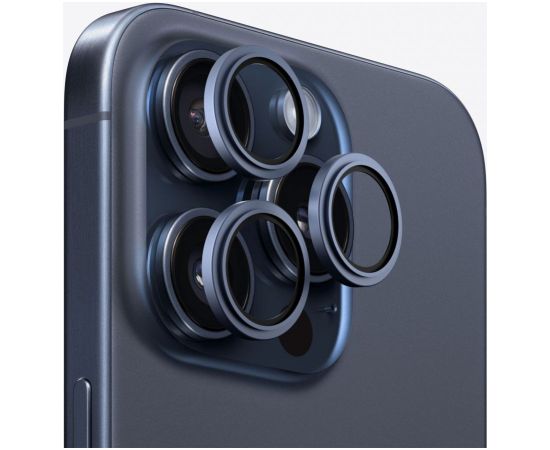 Evelatus Apple  iPhone 15 Pro / 15 Pro Max Camera Lens Protector Armor Blue Titanium Ekrānu aizsardzība