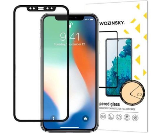Wozinsky Apple  iPhone 12 Pro/12 Glue Tempered Glass Full Screen Black Ekrānu aizsardzība