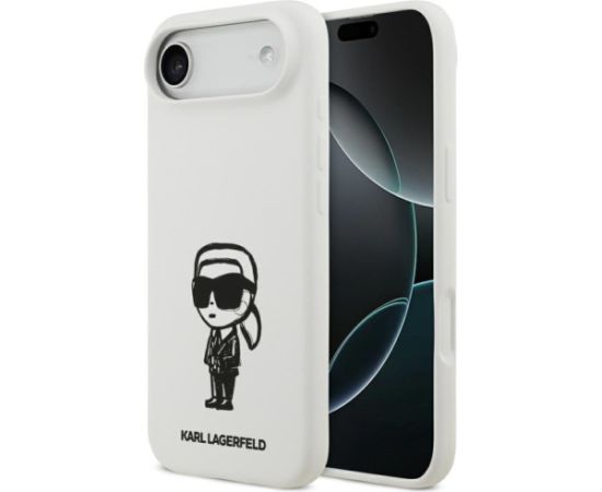 Karl Lagerfeld Apple  KARL LAGERFELD case for IPHONE 17 Air compatible with MagSafe KLHMP17MSKIGROH (Silicone W/ KL Sketch & Logo) white White Neoriģinālie Maciņi