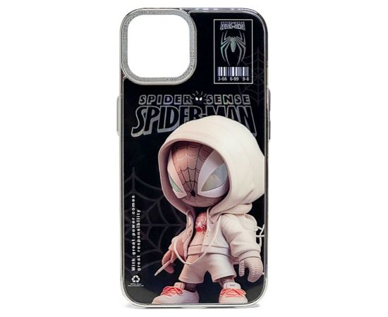 iLike Apple  iPhone 13 PC Silicone Case Spider Sense Black Silver Neoriģinālie Maciņi