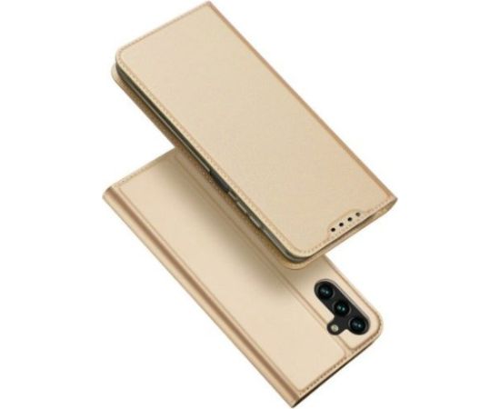Dux Ducis Samsung  A14 5G Flip Card Wallet Stand Gold Neoriģinālie Maciņi