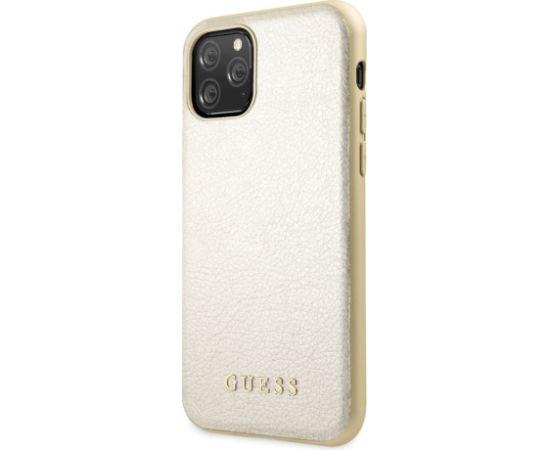 Guess Apple  iPhone 11 Pro Iridescent PU Leather Hard Case Gold Чехлы - альтернативные