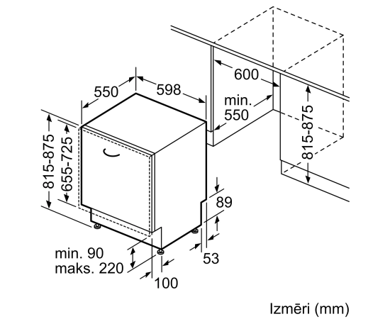 BOSCH SMV6ZCX24E Sērija6 iebūvējama trauku mazgājamā mašīna 60cm Zeolith Trauku mašīnas, iebūvējamas