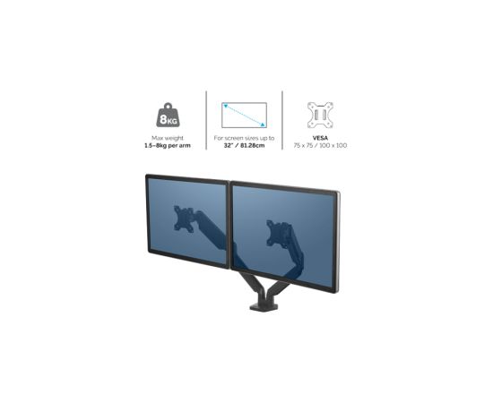 Monitora stiprinājums Fellowes PLATINUM Dual Monitor Arm Silver Крепления для телевизоров