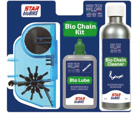 Star Blubike Bio Chain Kit (Bio Lube 75ml/Bio Chain Cleaner 250ml/Chain Machine) Citi Velosipēdu piederumi