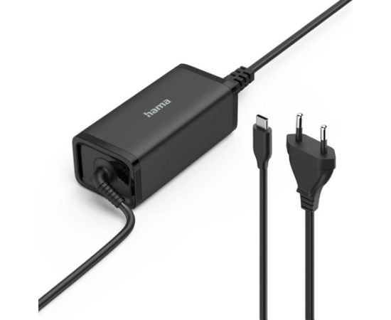 Hama Universal USB-C Notebook Power Adapter, GaN, USB-C, PD  5-20V/100W, black - Charger Зарядки для ноутбуков
