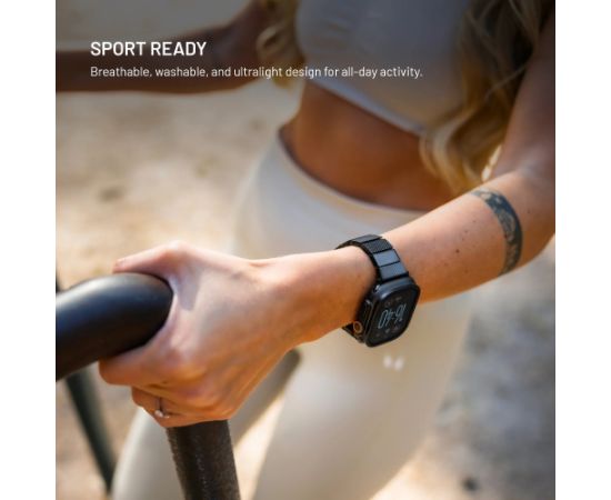 Fixed Resin Strap for Apple Watch 44/45/46/49mm Carbon Black Epoxy resin Smart pūlksteņu aksesuāri