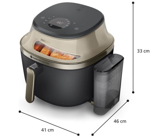 Philips NA543/00 fryer Single 7.2 L Stand-alone 2000 W Hot air fryer Black, Champagne Karstā Gaisa Katli (AirFryer)