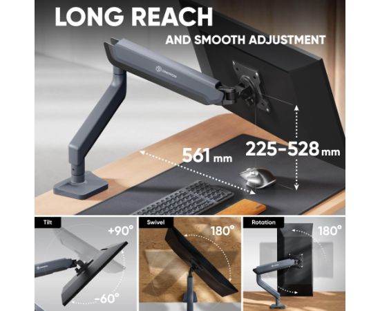 MONITOR ACC DESK MOUNT/17-45" GRAPHITE G95-G ONKRON Крепления для телевизоров