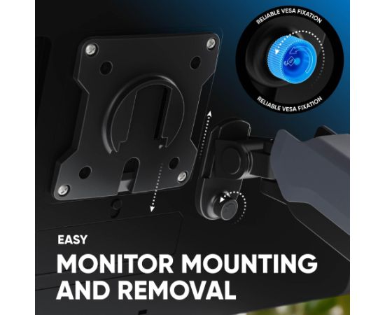 MONITOR ACC DESK MOUNT/17-45" GRAPHITE G95-G ONKRON Крепления для телевизоров