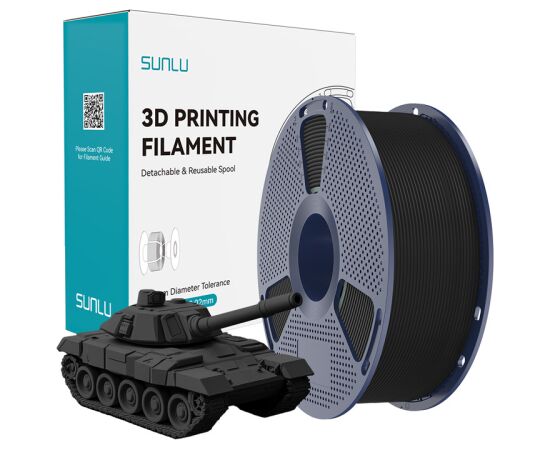 Sunlu PLA+ High-Speed Black Filament 3D Printeri un lāzergravētāji