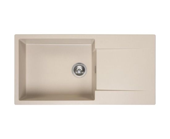 Reginox virtuves izlietne Amsterdam 540, viena bļoda ar plauktu, 1000x500 mm, caffe silvery Virtuves izlietnes