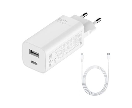 Xiaomi Mi Gast GaN Адаптер 65W  / Type-A / Type-C + Провод Type-C /  1m Зарядные устройства