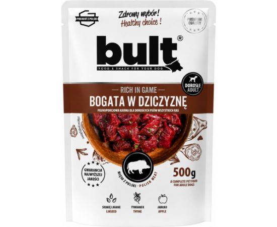 BULT mielonka bogata w dziczyznę saszetka dla psa 500g Suņu barība