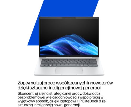 HP EliteBook 8 G1i Ultra 7 258V 14"WUXGA 400nits AG LBL 32GB LPDDR5x-8533 SSD512 Intel Arc Cam 5MP+IR+ISP 62Wh W11Pro Glacier Silver Aluminium 3Y OnSite Portatīvie datori