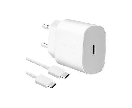 Samsung EP-TA800EWE + EP-DA905BWE Сетевое зарядное устройство 25W + кабель USB-C to USB-C белый Зарядные устройства